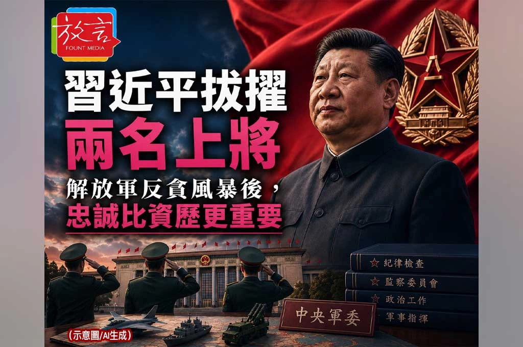 《放. 新聞／世界要聞／中國軍方》習近平拔擢2名上將！解放軍反貪風暴後，忠誠比資歷更重要