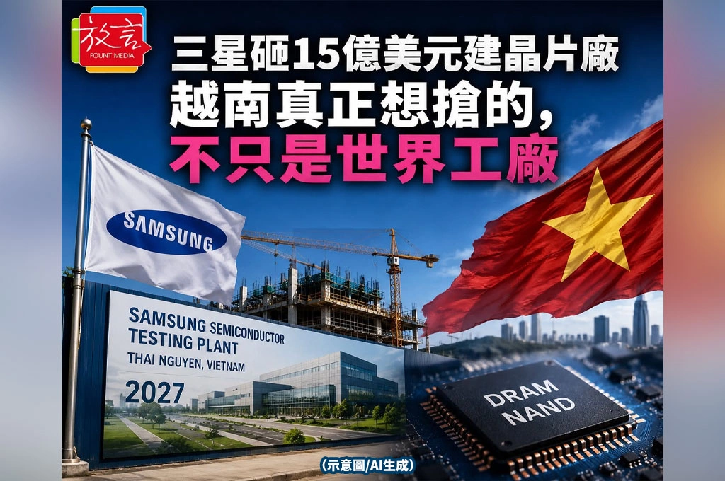 三星砸15億美元建晶片廠　越南真正想搶的，不只是世界工廠