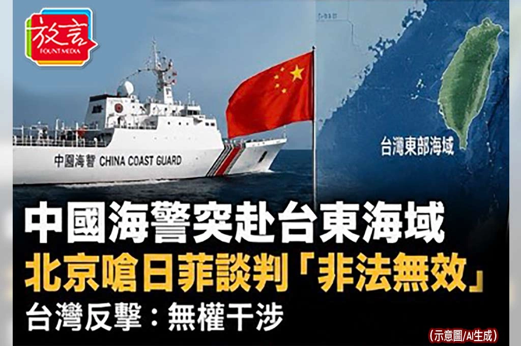 中國海警突赴台灣東部海域巡航！北京嗆日菲海域談判「非法無效」　台灣反擊：無權干涉
