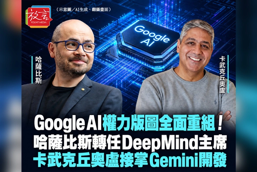 Google AI權力版圖全面重組！哈薩比斯轉任DeepMind主席　卡武克丘奧盧接掌Gemini開發