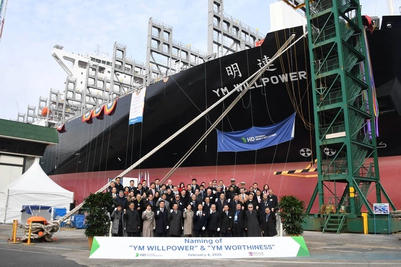 陽明首2艘LNG雙燃料貨櫃船　命名連明輪、年明輪