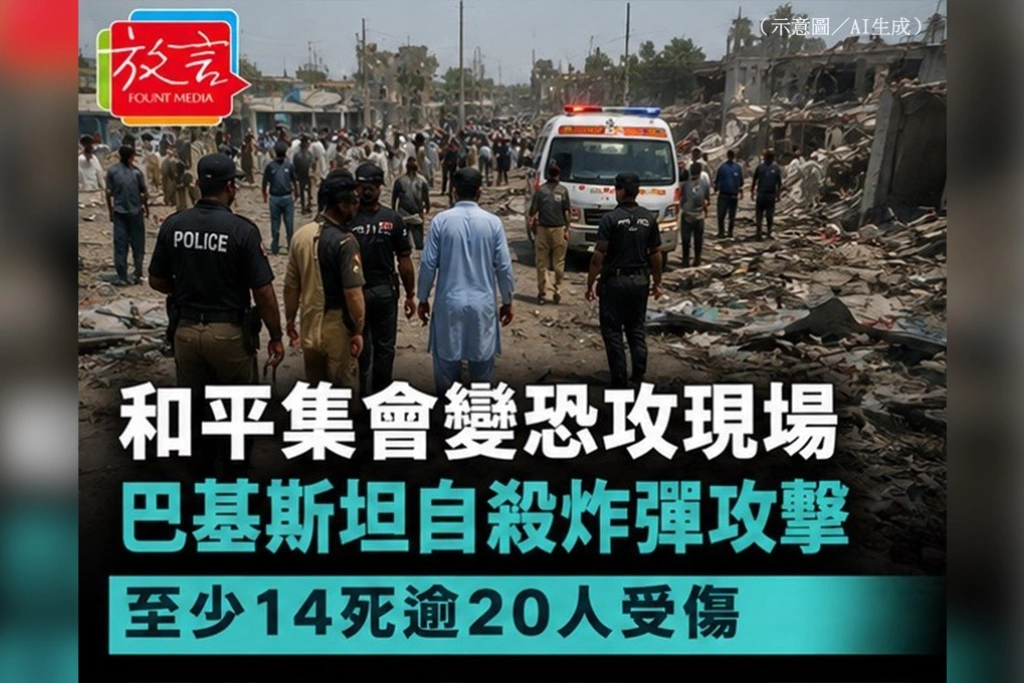 和平集會變恐攻現場——巴基斯坦斯瓦特谷自殺炸彈攻擊至少14死，逾20人受傷
