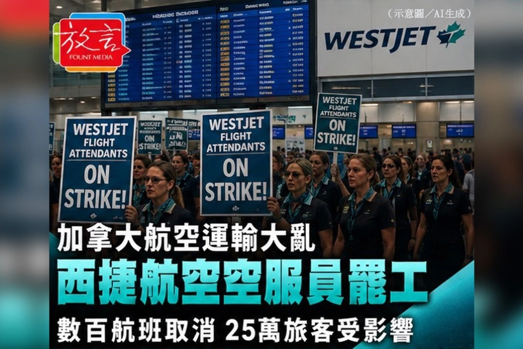 加拿大航空運輸大亂——西捷航空空服員罷工，數百航班取消、25萬旅客受影響
