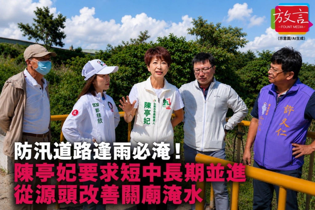 防汛道路逢雨必淹!陳亭妃要求短中長期並進,從源頭改善關廟淹水