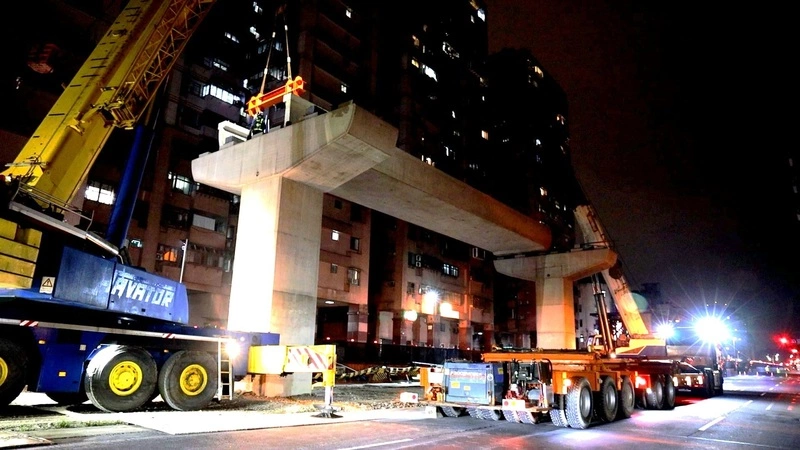 捷運土城樹林線首座預鑄梁吊裝　拚2031年完工