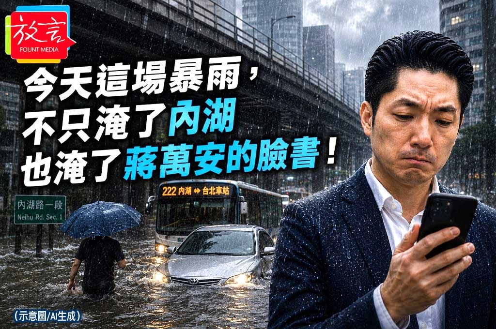 今天這場暴雨，不只淹了內湖　也淹了蔣萬安的臉書！