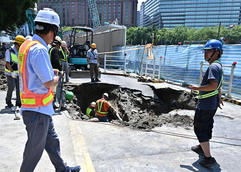 敦化北路巷弄路面塌陷瓦斯逸散　中工：範圍未擴大