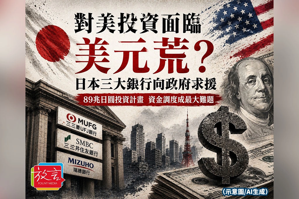 對美投資面臨美元荒？日本三大銀行向政府求援　日經：龐大資金調度成最大難題