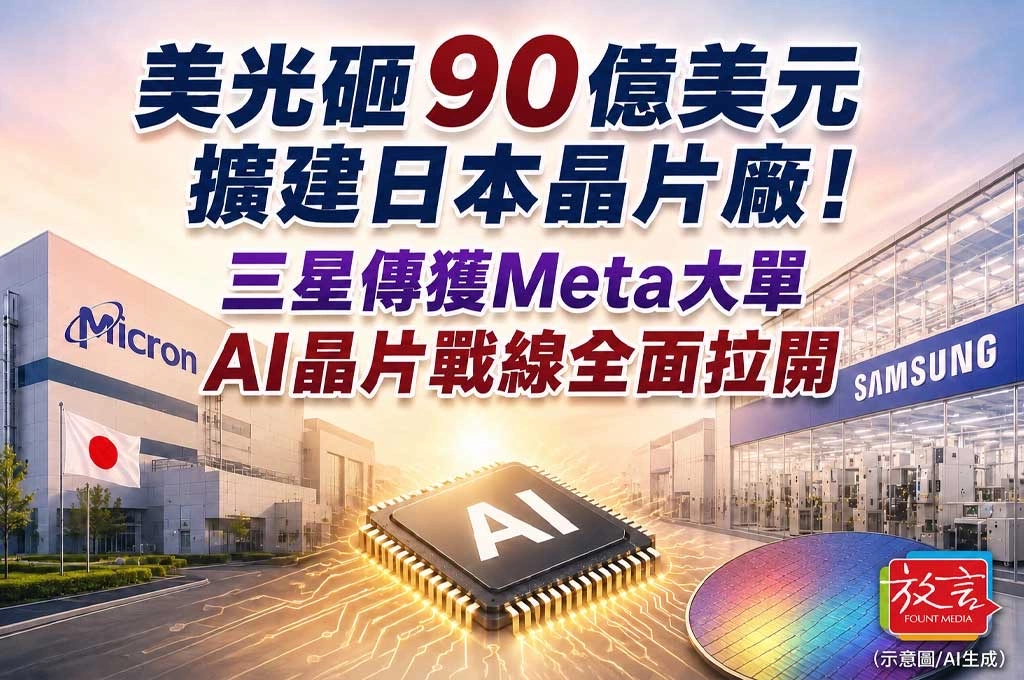 《放．新聞／世界要聞／半導體》美光砸90億美元擴建日本晶片廠！三星傳獲Meta大單　AI晶片戰線全面拉開