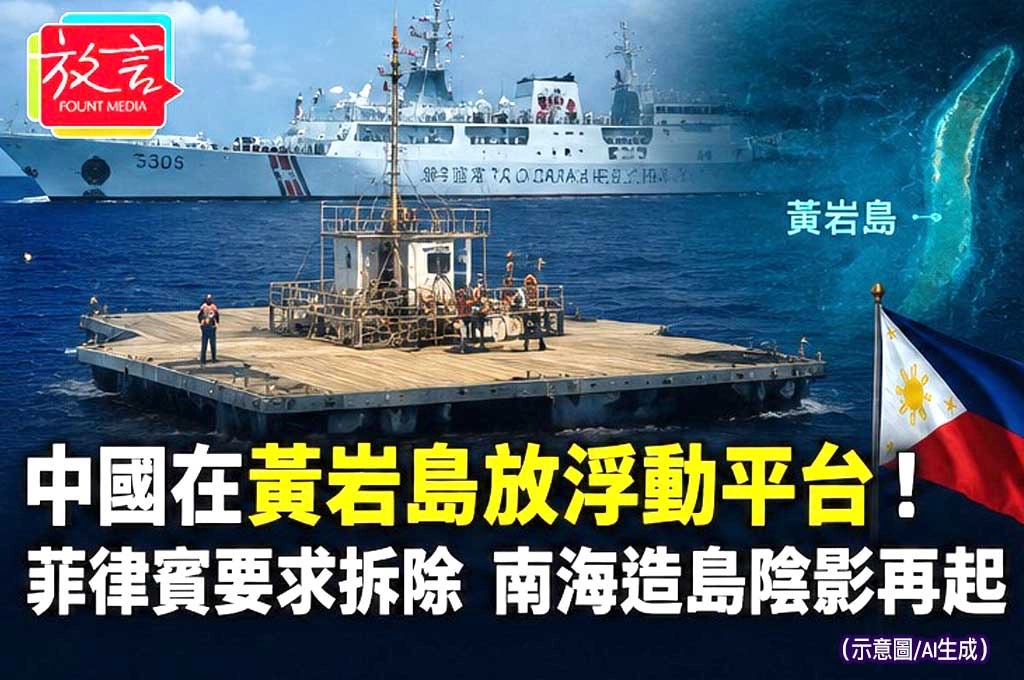 中國在黃岩島放浮動平台!菲律賓要求拆除 南海造島陰影再起