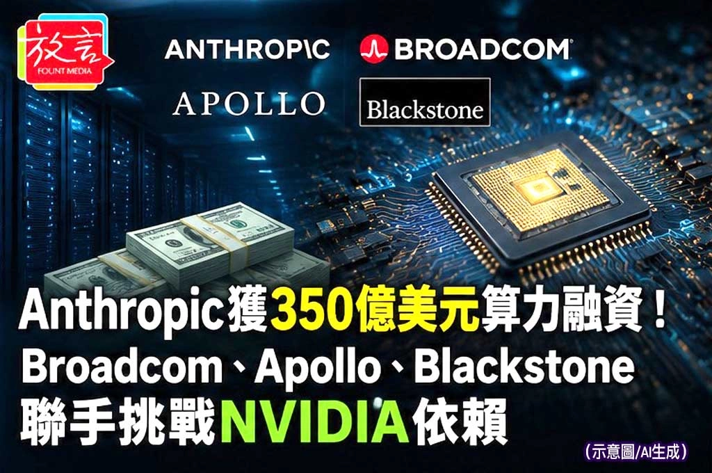 Anthropic獲350億美元算力融資！Broadcom、Apollo、Blackstone聯手挑戰NVIDIA依賴