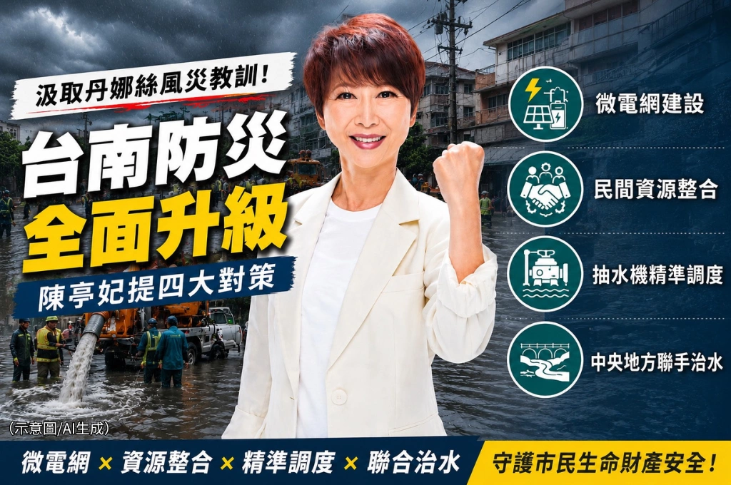 不讓台南再成孤島！陳亭妃推微電網、民間救災資料庫　強化城市韌性