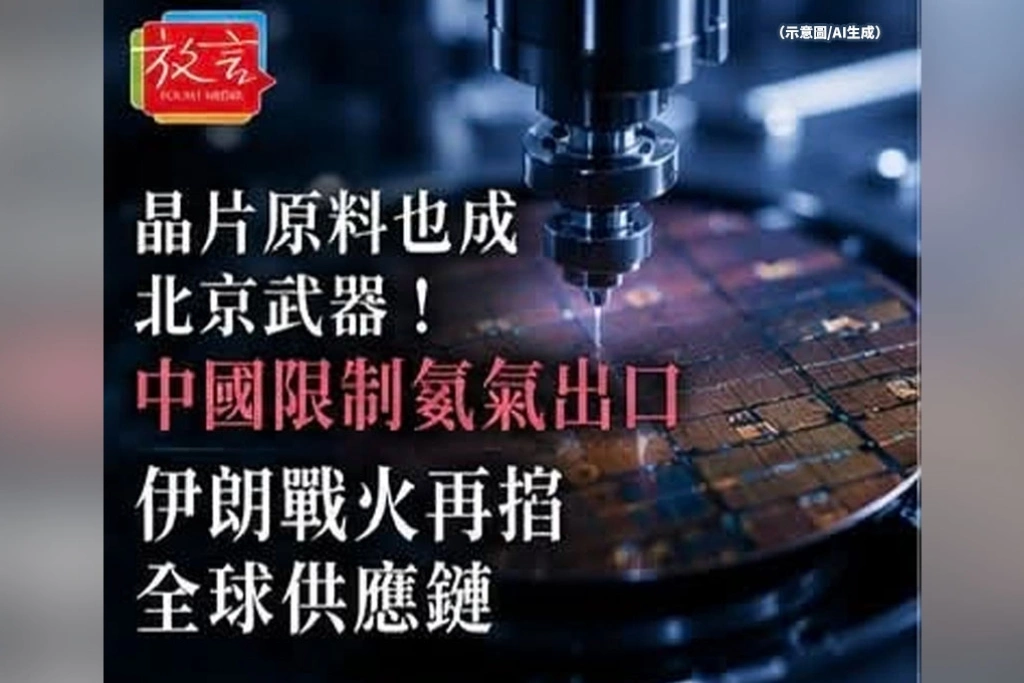 晶片原料也成北京武器！中國限制氦氣出口　伊朗戰火再掐全球供應鏈