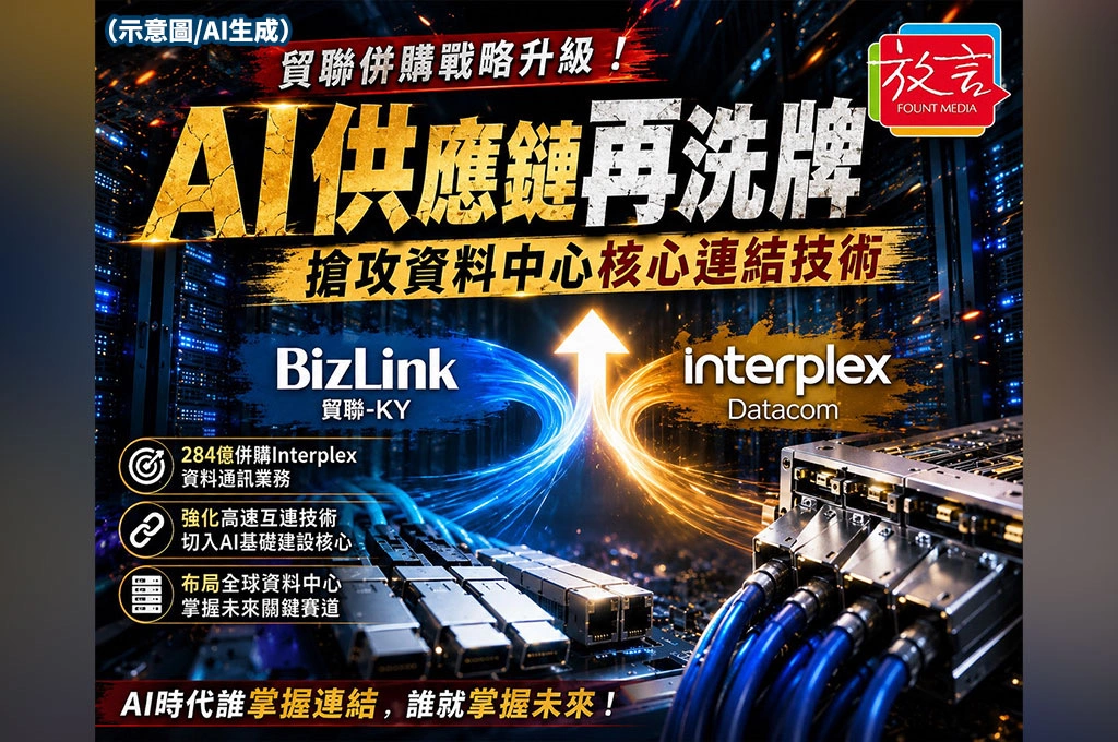 貿聯-KY砸284億併購Interplex資料通訊業務！AI資料中心供應鏈再洗牌