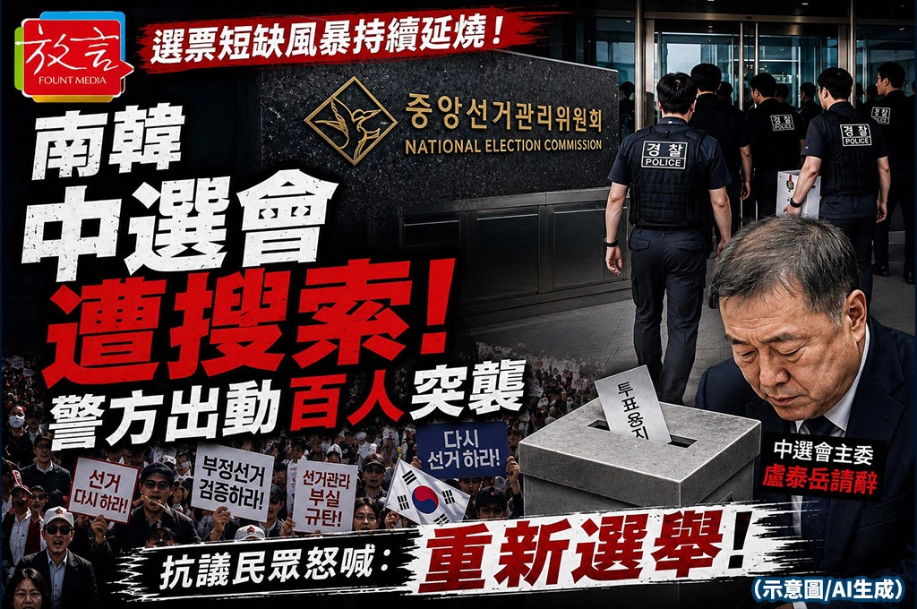 南韓中選會遭搜索！警方出動百人突襲　選票短缺風暴持續延燒