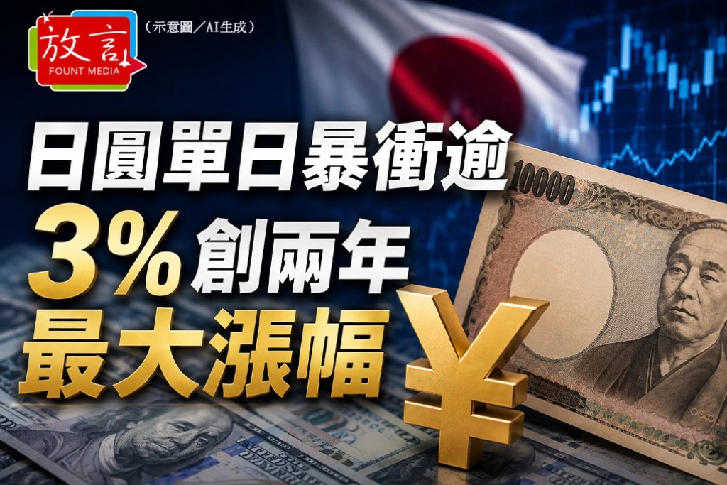日圓單日暴衝逾3%創兩年最大漲幅　