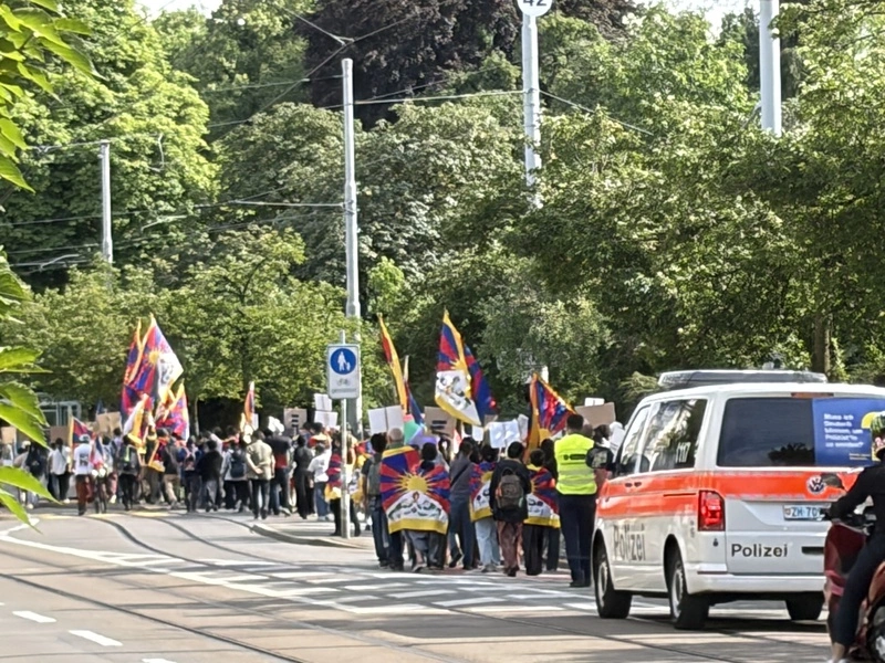 反中國民族團結法跨國鎮壓  瑞士民團上街抗議