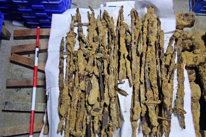 南鐵地下化工區鏽蝕塊狀物拆解為清代軍械