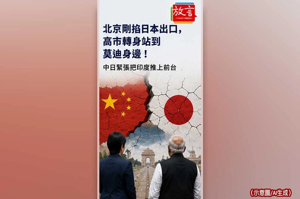 《放. 新聞／世界要聞／日本印度中國》北京剛掐日本出口，高市轉身站到莫迪身邊！中日緊張把印度推上前台