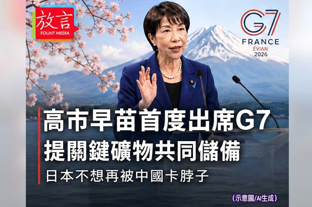 《放. 新聞／世界要聞／日本》 高市早苗首次以首相身分出席G7　日本把稀土安全推上國際議程