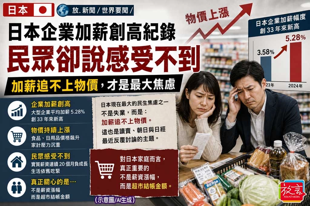 《放. 新聞/世界要聞/日本》日本企業加薪創高紀錄 民眾卻說感受不到