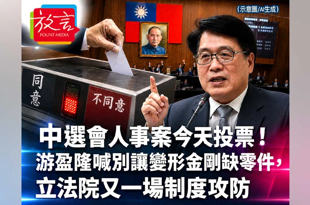 《放. 新聞／台灣要聞》中選會人事案今天投票！游盈隆喊別讓變形金剛缺零件，立法院又一場制度攻防