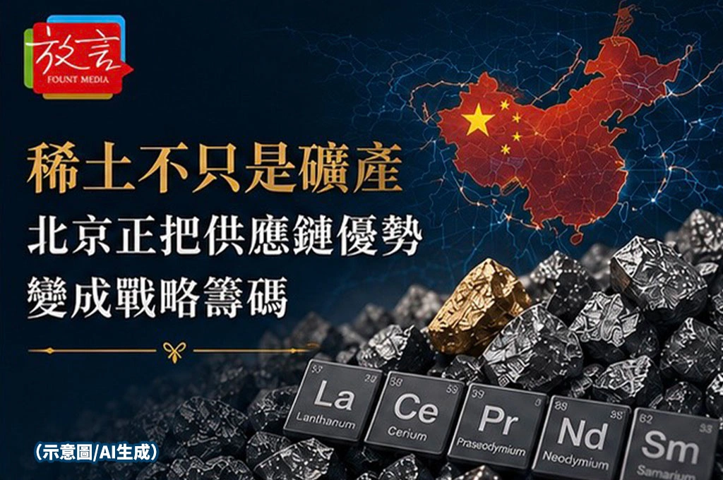 《放. 新聞／世界要聞／中國》稀土不只是礦產　北京正把供應鏈優勢變成戰略籌碼