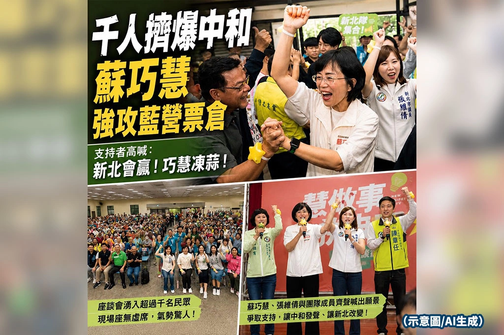 中和千人擠爆座談會！蘇巧慧直接攻進藍營票倉　支持者高喊：新北會贏