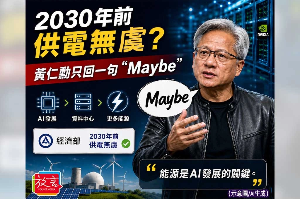政府保證2030年前供電無虞　黃仁勳再談能源議題只回一句「Maybe」