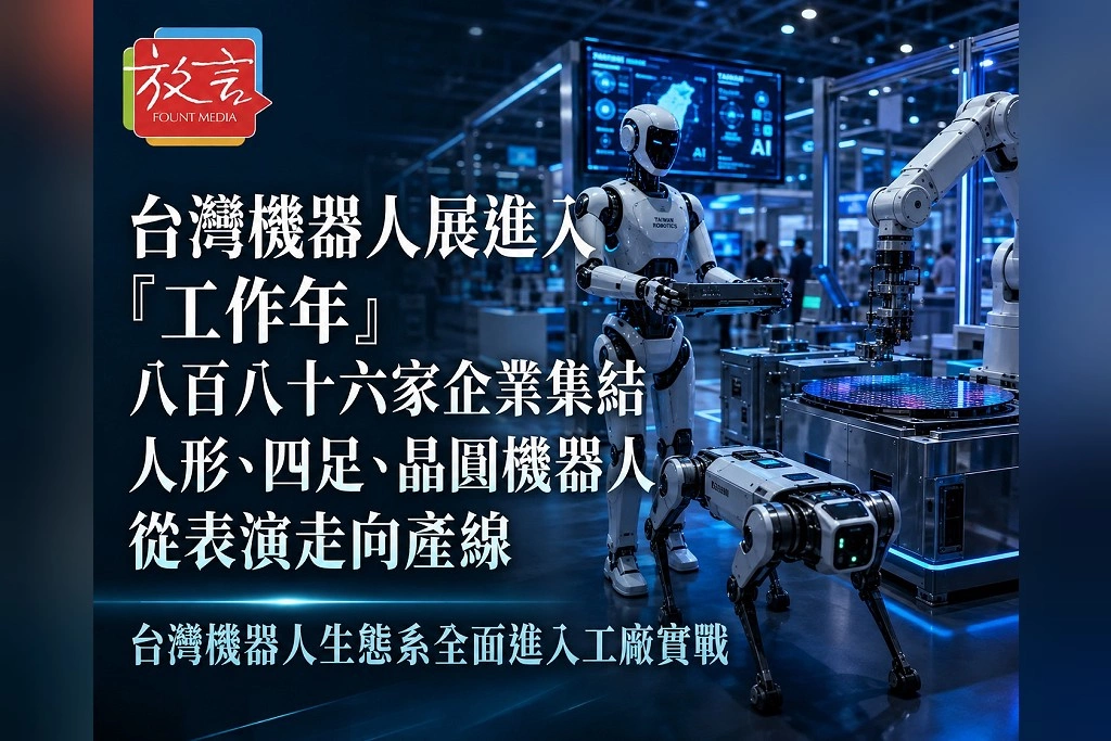 台灣機器人展進入「工作年」!886家企業集結 人形、四足、晶圓機器人從表演走向產線