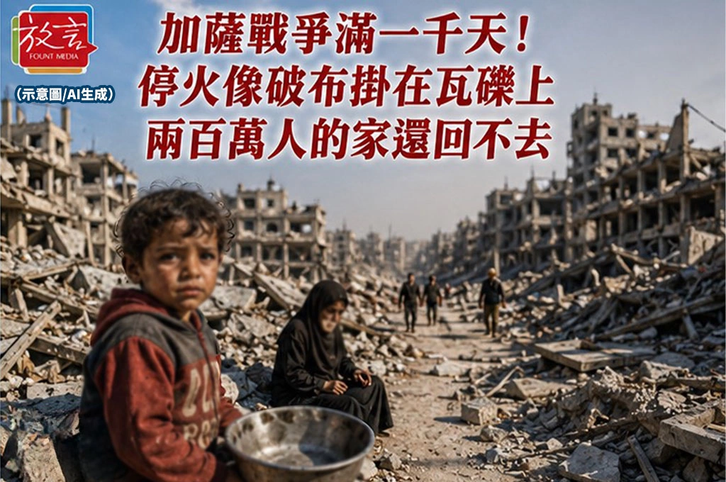 《放. 新聞／世界要聞／中東》加薩戰爭滿1000天！停火像破布掛在瓦礫上，兩百萬人的家還回不去