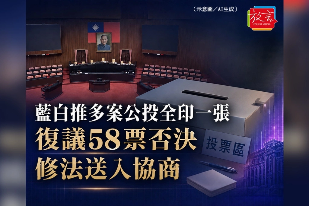 藍白推多案公投全印一張　復議58票否決、修法送入協商
