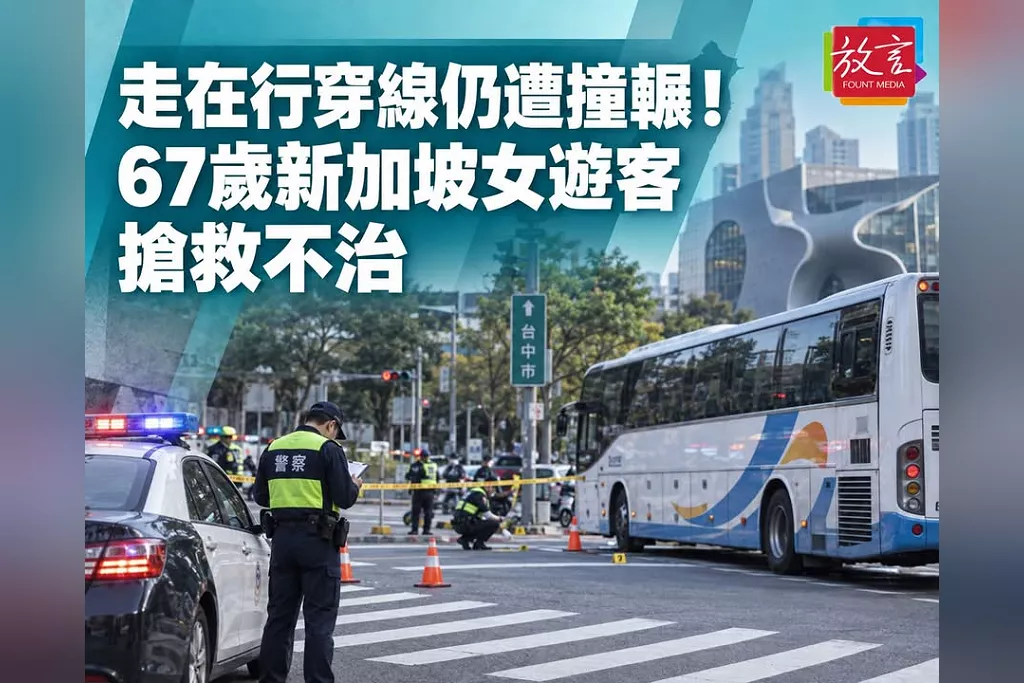 走在行穿線仍遭右轉國光客運撞輾！67歲新加坡女遊客搶救不治　公路局查駕駛未落實停讓、指差確認