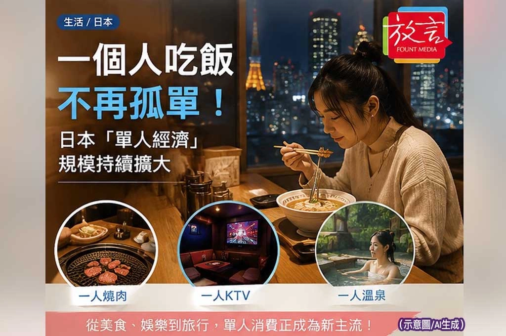 《放.新聞/生活/日本》一個人吃飯不再孤單!日本「單人經濟」規模持續擴大