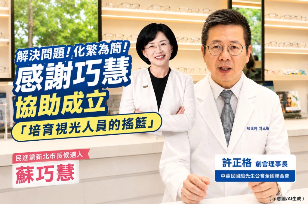 蘇巧慧推動驗光產業發展 創會理事長許正格喊「修法一字一字幫忙寫」 大讚執行力超強、十多年「始終如一沒變過」