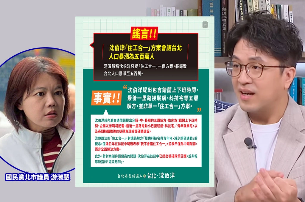 游淑慧稱沈伯洋「沒想到內湖房價高」...沈競辦怒轟「顛倒資訊成為假新聞」:沈伯洋根本沒說過!