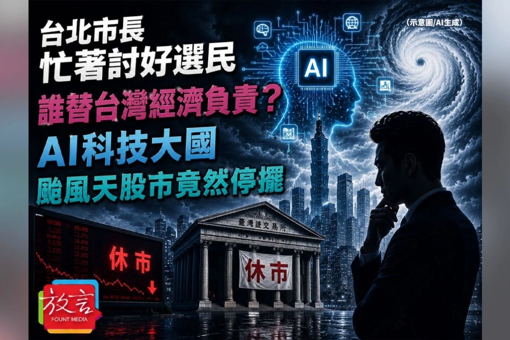 台北市長忙著討好選民，誰替台灣經濟負責？AI科技大國，颱風天股市竟然停擺