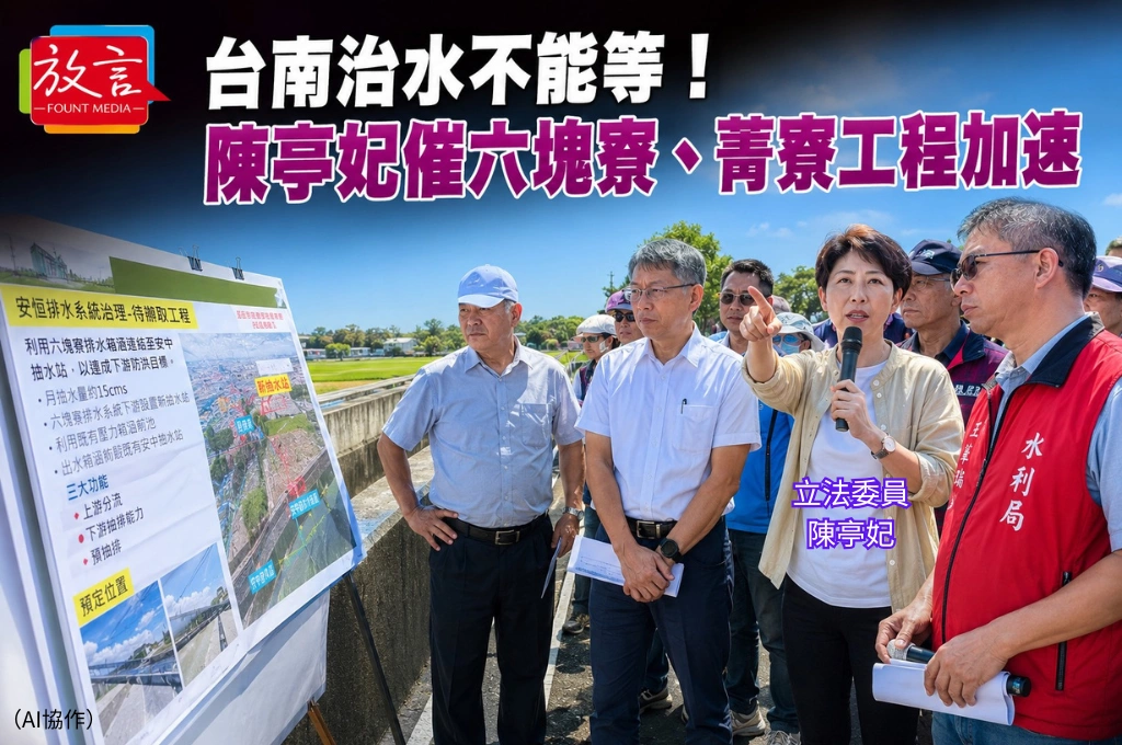 台南治水不能等！陳亭妃爭取水利署預算，加速推動六塊寮、菁寮治水工程