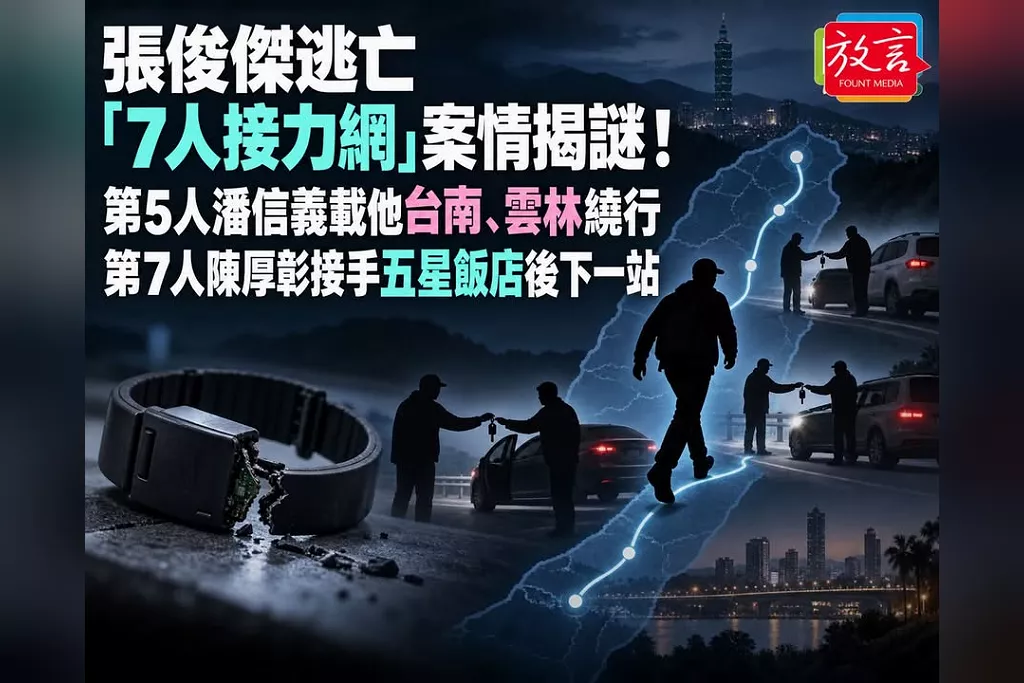 張俊傑逃亡「7人接力網」案情揭謎！第5人潘信義載他台南、雲林繞行　第7人陳厚彰接手五星飯店後下一站