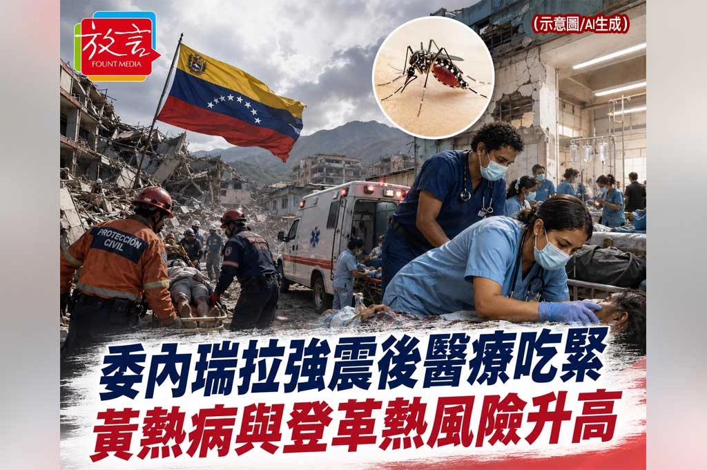 《放. 新聞／世界要聞／中南美／災難》委內瑞拉雙強震後醫療快撐不住！WHO警告黃熱病、登革熱風險升高