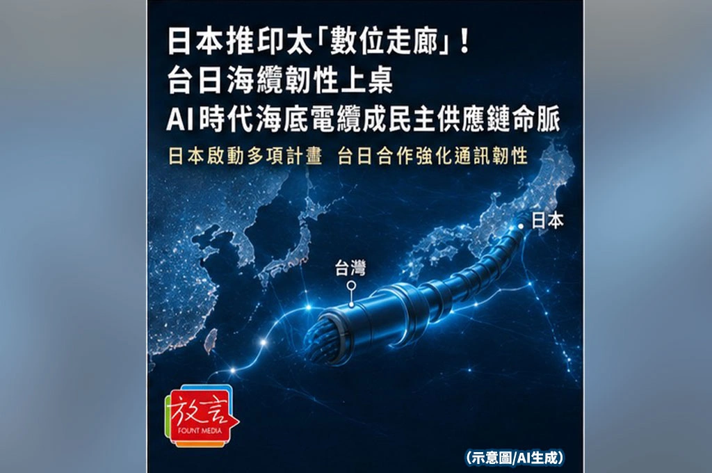 日本推印太「數位走廊」！台日海纜韌性上桌　AI時代海底電纜成民主供應鏈命脈