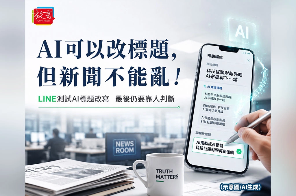 AI可以改標題，但新聞不能亂！LINE測試AI標題改寫　最後仍要靠人判斷