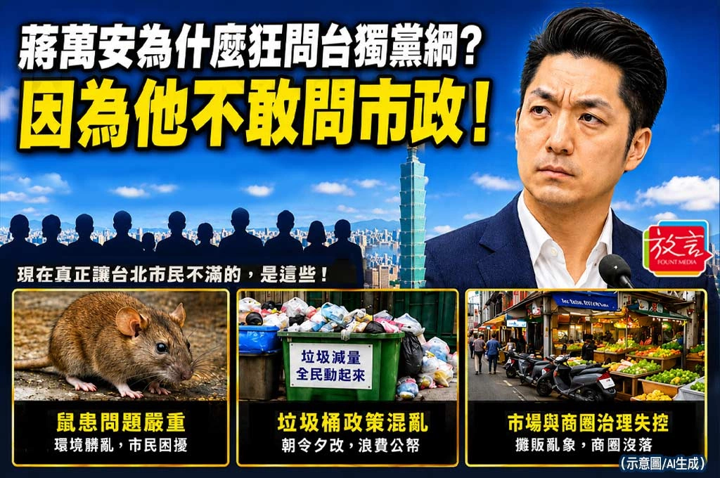 蔣萬安為什麼狂問台獨黨綱? 因為他不敢問市政!