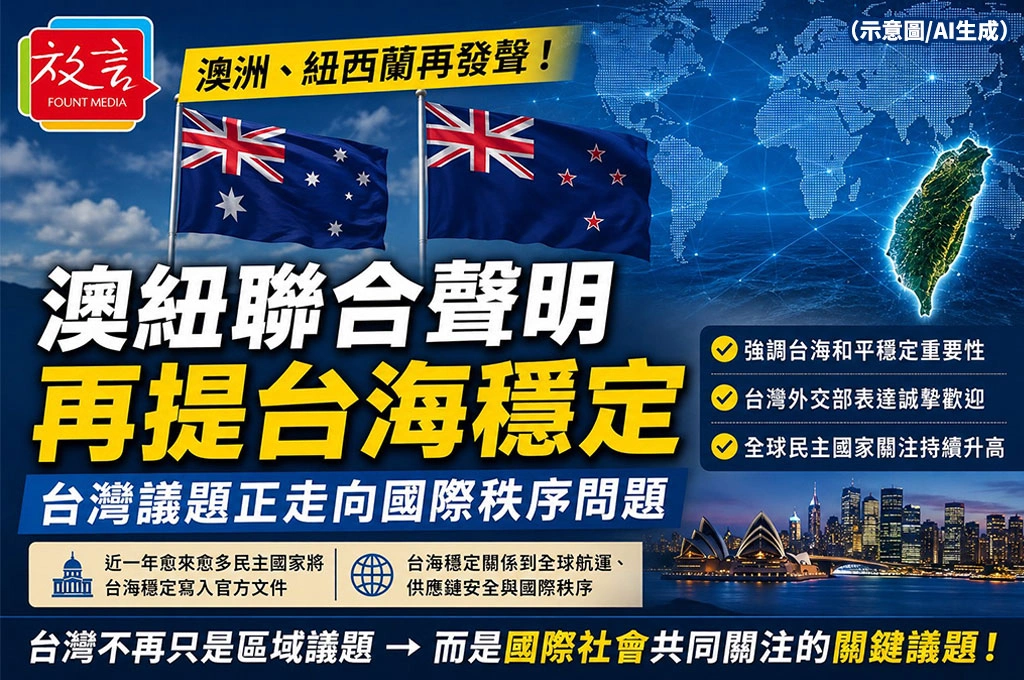 澳紐再把台海寫進聯合聲明！台灣議題正從區域問題走向國際秩序問題