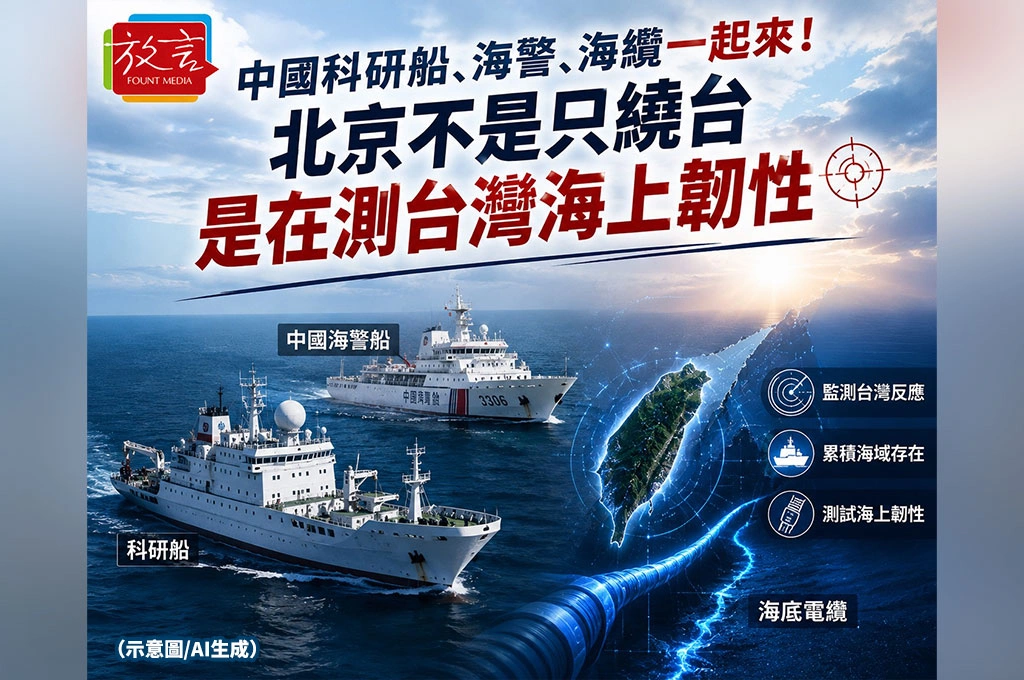 中國科研船、海警、海纜一起來！北京不是只繞台　是在測台灣海上韌性