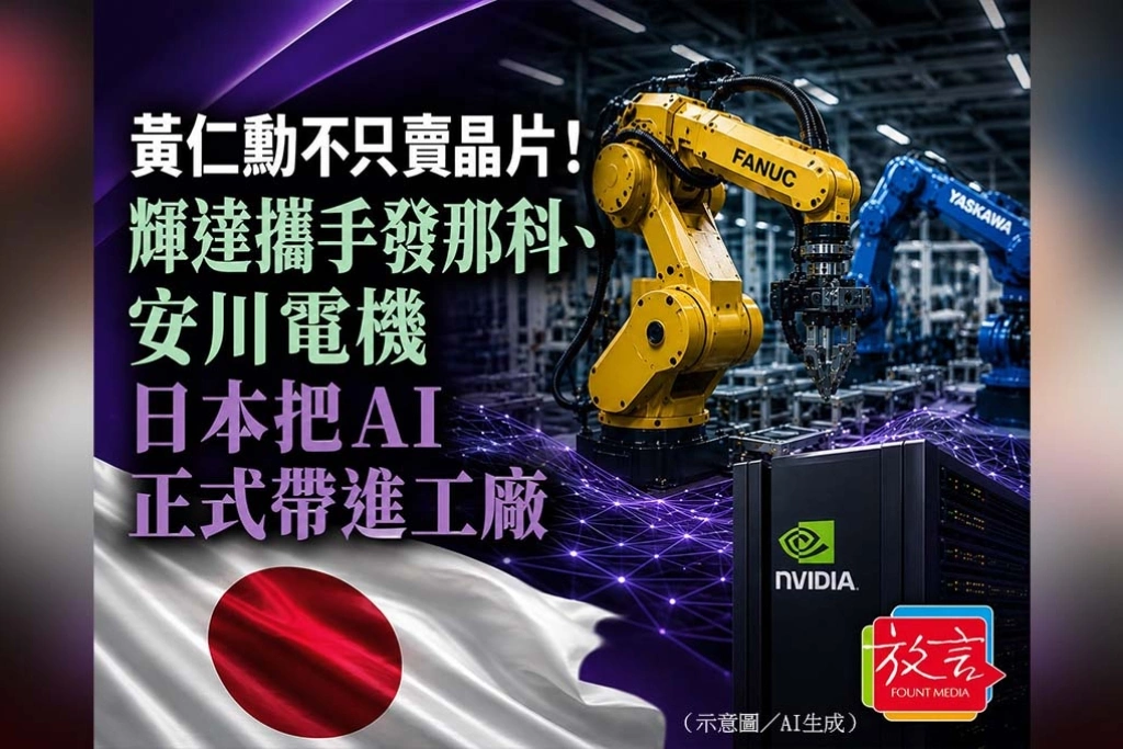 《放．新聞／世界要聞》黃仁勳不只賣晶片！輝達攜手發那科、安川電機　日本把AI正式帶進工廠