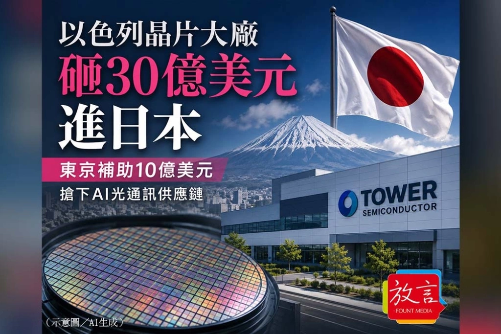 《放．新聞／世界要聞》以色列晶片大廠砸30億美元進日本　東京補助10億美元搶下AI光通訊供應鏈