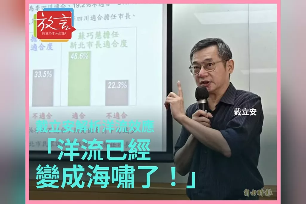 「洋流已經變成海嘯了！」戴立安解析外溢效應　蘇巧慧支持度升、李四川降，新北差距拉大