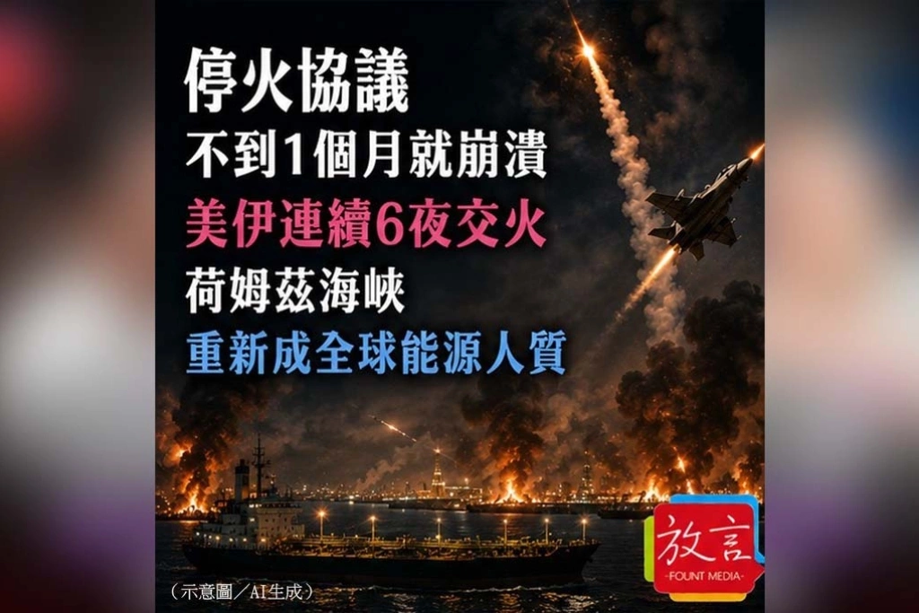《放. 新聞/世界要聞》停火協議不到1個月就崩潰　美伊連續6夜交火、荷姆茲海峽重新成全球能源人質