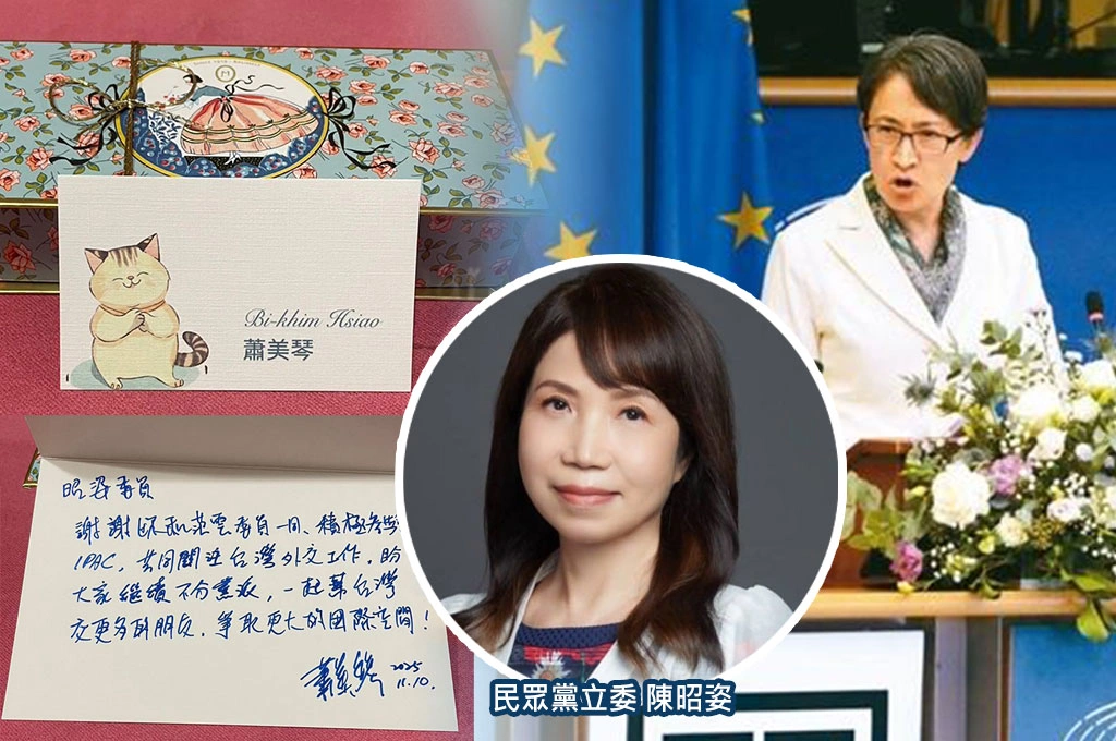 助蕭美琴登上歐洲議會演講！陳昭姿秀「戰貓感謝信＋巧克力」：讓台灣聲音被聽見